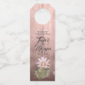 Aquarellfarben Weißblütenkaktus Flaschenanhänger (Vorderseite)