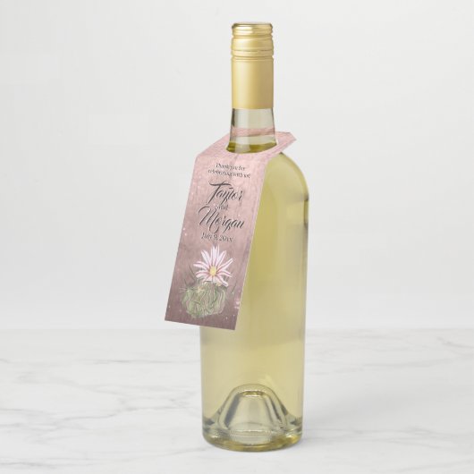 Aquarellfarben Weißblütenkaktus Flaschenanhänger (Angewinkelt)