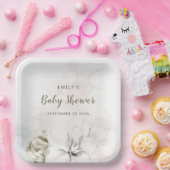 Aquarellfarben Weißblütenspinner oder Kinderspülun Pappteller (Party)