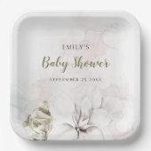 Aquarellfarben Weißblütenspinner oder Kinderspülun Pappteller (Vorderseite)