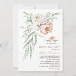 Aquarellfarben Weiße Dusti-Rose Blume Brautparty Einladung