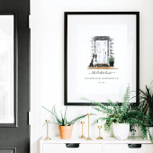 Aquarellfarben Weiße Hamptons Art Türrahmen Collie Poster