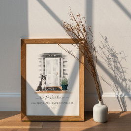 Aquarellfarben Weiße Hamptons Art Türrahmen Collie Poster