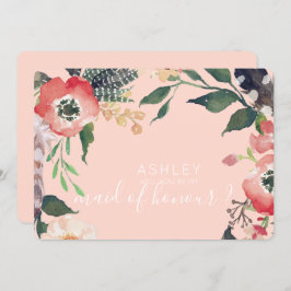 Aquarellfarben werden Sie mein Name für eine Bride Einladung