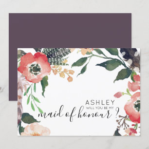 Aquarellfarben werden Sie mein Name für eine Bride Einladung