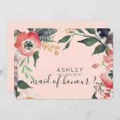 Aquarellfarben werden Sie mein Name für eine Bride Einladung (Vorne/Hinten)