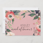 Aquarellfarben werden Sie mein Name für eine Bride Einladung (Vorderseite)