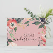 Aquarellfarben werden Sie mein Name für eine Bride Einladung (Stehend Vorderseite)