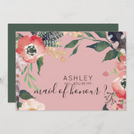 Aquarellfarben werden Sie mein Name für eine Bride Einladung