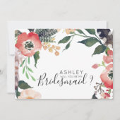 Aquarellfarben werden Sie mein Name für eine Bride Einladung (Vorderseite)