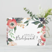 Aquarellfarben werden Sie mein Name für eine Bride Einladung (Stehend Vorderseite)