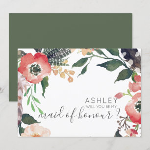 Aquarellfarben werden Sie mein Name für eine Bride Einladung