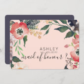 Aquarellfarben werden Sie mein Name für eine Bride Einladung (Vorne/Hinten)