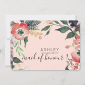 Aquarellfarben werden Sie mein Name für eine Bride Einladung (Vorderseite)