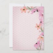 Aquarellfarben Wiese Pink Boho Blume Einladung (Rückseite)