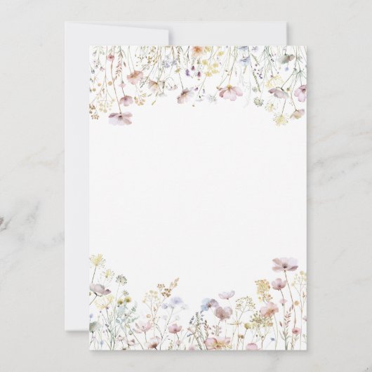 Aquarellfarben Wildblume Baby in Bloom Baby Dusche Einladung (Rückseite)