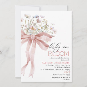 Aquarellfarben Wildblume Baby in Bloom Baby Dusche Einladung