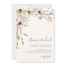 Aquarellfarben Wildblume Beige Hochzeit Einladung