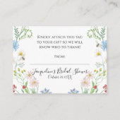 Aquarellfarben Wildblume Blumenwerfer Kinderdusche Begleitkarte (Rückseite)