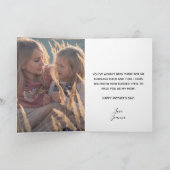 Aquarellfarben Wildblume Bouquet mit Foto Mutterta Karte (Innenseite)