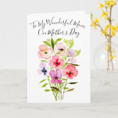 Aquarellfarben Wildblume Bouquet mit Foto Mutterta Karte (Gelbe Blume)