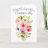 Aquarellfarben Wildblume Bouquet mit Foto Mutterta