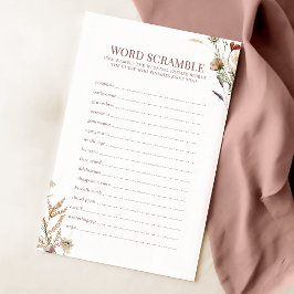 Aquarellfarben Wildblume Bridal Word Scramble Game