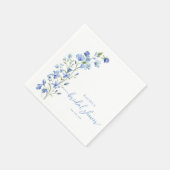Aquarellfarben Wildblume Dusty Blue Brautparty Serviette (Ecke)