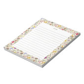 Aquarellfarben Wildblume Florals Notepad Notizblock (Rotiert)