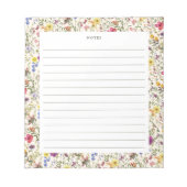 Aquarellfarben Wildblume Florals Notepad Notizblock (Vorderseite)