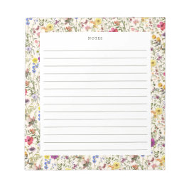 Aquarellfarben Wildblume Florals Notepad Notizblock