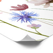 Aquarellfarben Wildblume Meadow Baby Birth Stats Poster (Ecke)