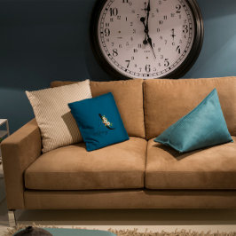 Aquarellfarben Wildblume monogramm Ozeanblau Kissen