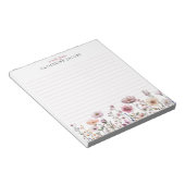 Aquarellfarben-Wildblume Personalisiert Notepad -  Notizblock (angewinkelt)