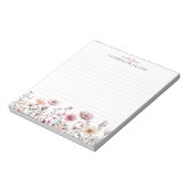 Aquarellfarben-Wildblume Personalisiert Notepad -  Notizblock (Rotiert)