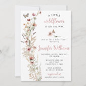 Aquarellfarben Wildblume Rose Goldene Mädchendusch Einladung (Vorderseite)