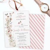 Aquarellfarben Wildblume Rose Goldene Mädchendusch Einladung