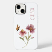 Aquarellfarben Wildblumen Blumenschmetterling Name Case-Mate iPhone Hülle (Rückseite)
