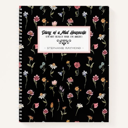Aquarellfarben-Wildblumen Blumenwitz-Notebook Notizblock (Vorderseite)
