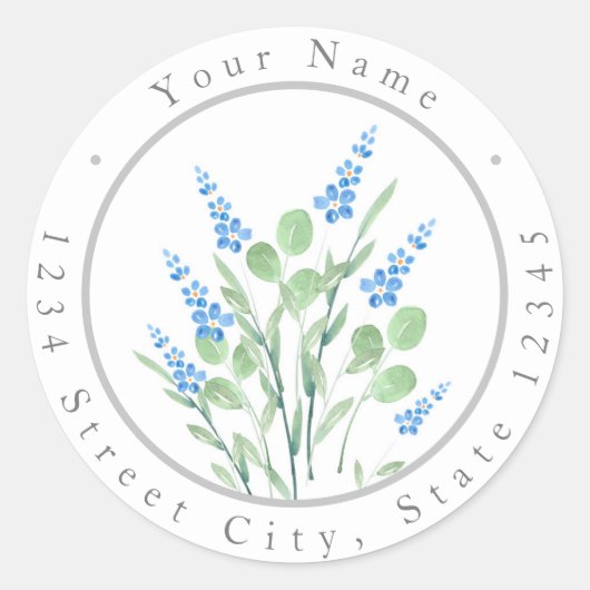 Aquarellfarben Wildblumen Bouquet Labels Runder Aufkleber (Vorderseite)
