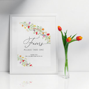 Aquarellfarben Wildblumen Brautparty bevorzugt Pla Poster