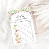 Aquarellfarben-Wildblumen Brautparty Emoji-Spiel