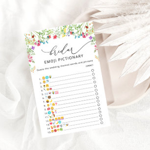 Aquarellfarben-Wildblumen Brautparty Emoji-Spiel