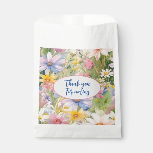 Aquarellfarben Wildblumen Brautparty Gefälligkeits Geschenktütchen (Vorderseite)