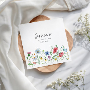 Aquarellfarben Wildblumen Brautparty Paper Napkin Serviette