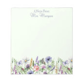 Aquarellfarben-Wildblumen, Ein Hinweis des Lehrers Notizblock (Vorderseite)