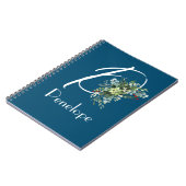 Aquarellfarben-Wildblumen Eukalyptus-Urblau Notizblock (Linke Seite)