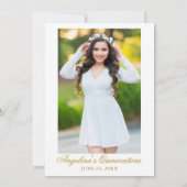 Aquarellfarben Wildblumen Foto Gold Quinceanera Einladung (Rückseite)