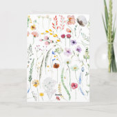 Aquarellfarben-Wildblumen Foto Save the Date Karte (Rückseite)