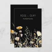 Aquarellfarben-Wildblumen für Schwarzhandelsproduk Begleitkarte (Vorne/Hinten)